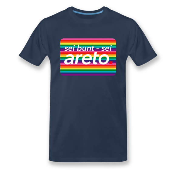 areto T-Shirt mit motiv: sei bunt- sei areto (Design-3)